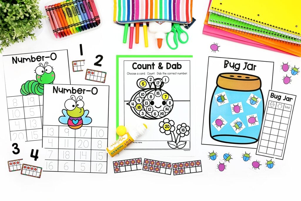 Insect themed math centers