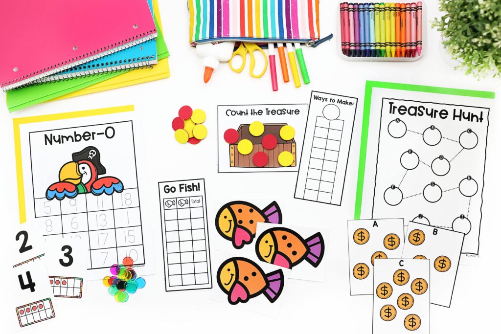 Pirate themed math centers and manipulatives