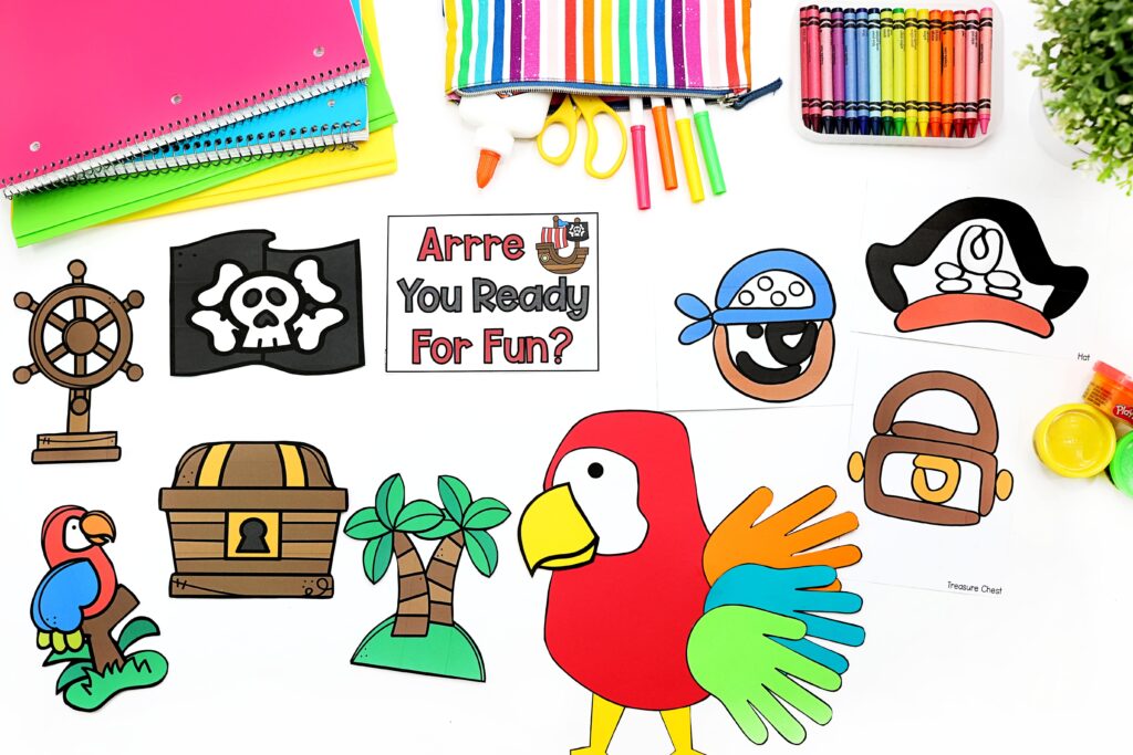 Macaw craft and play dough mats