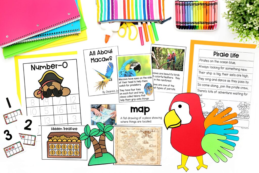 A variety of pirate activities and printables