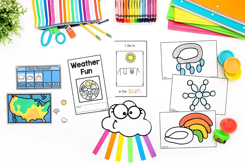 A rainbow craft and play dough mats