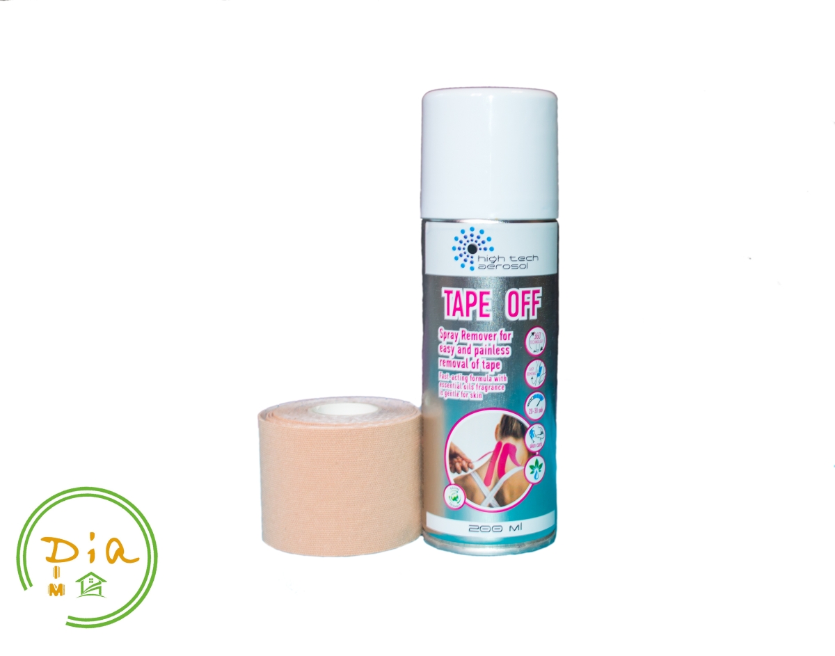 Спрей для зняття пластирів High Tech Aerosol HTA Tape Off з роликом для зручності.