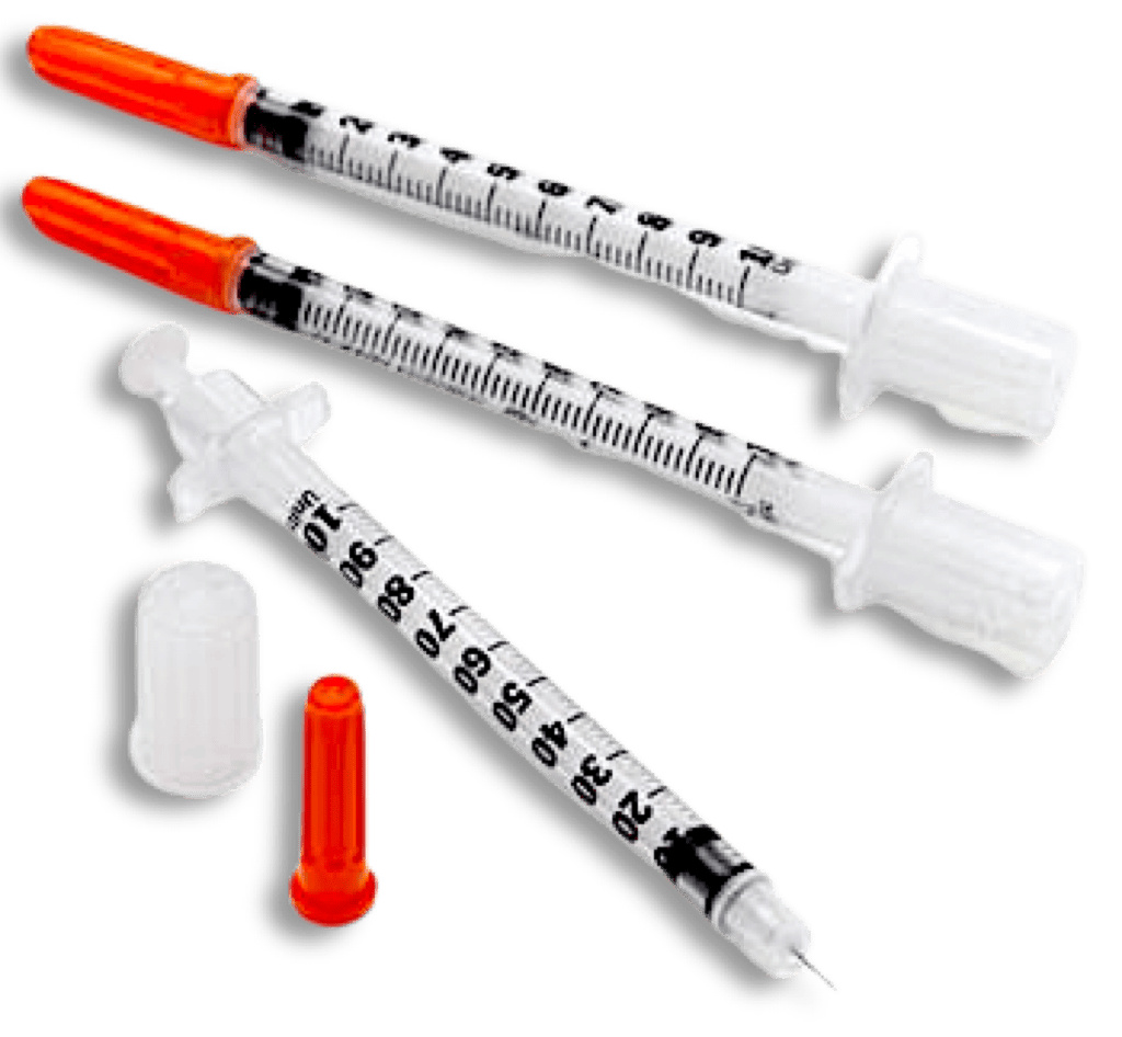 Інсулінові шприци BD Micro-Fine Plus Demi 0.3ml U-100 з голками та капелюшками.