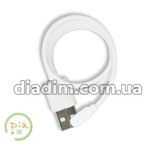Зарядний кабель для трансмітера miniBubble і Bubble Nano, білий, короткий, з USB-інтерфейсом.