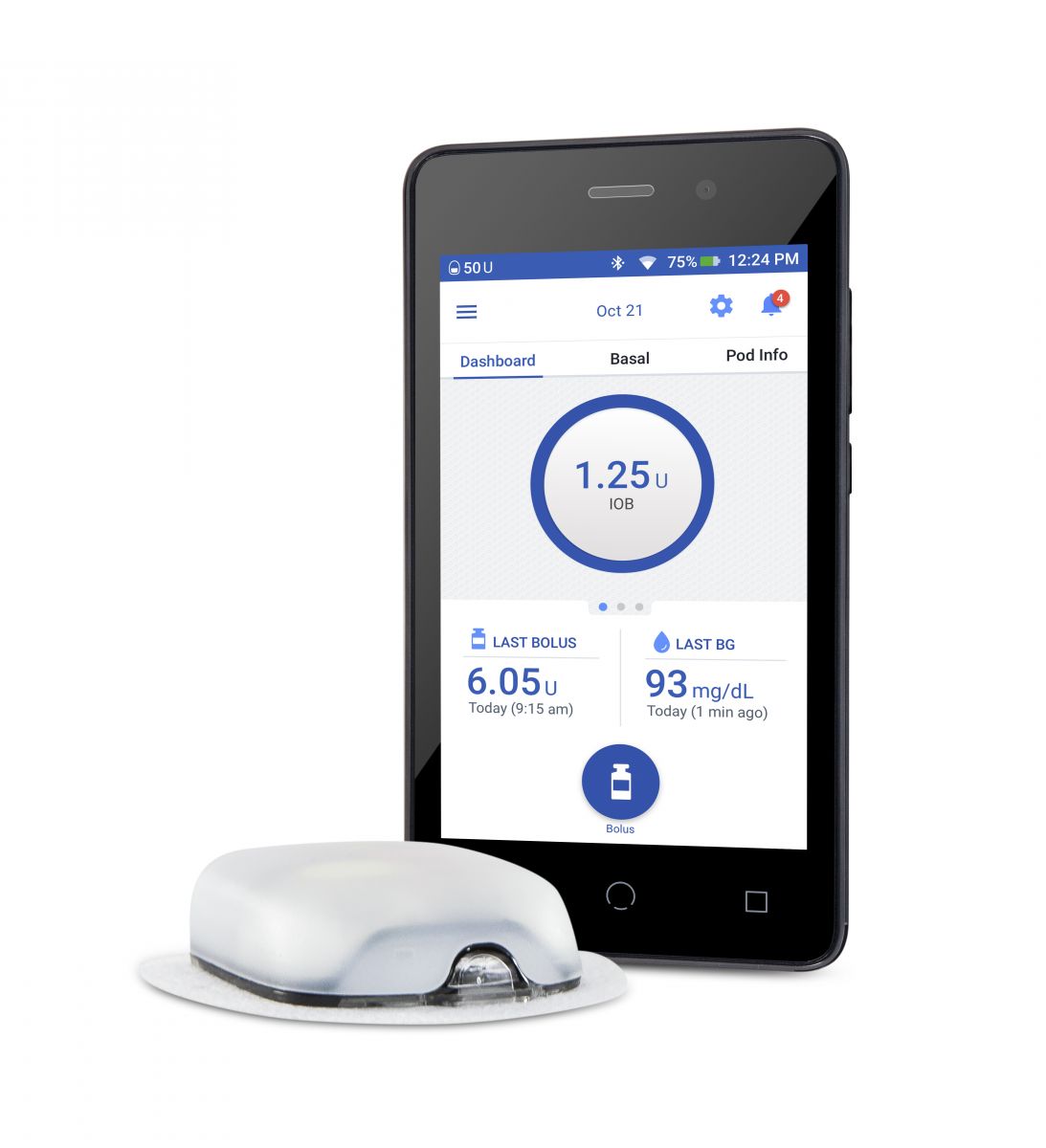 Безпровідна інсулінова помпа Omnipod DASH — компактна система для подачі інсуліну без шлангів, призначена для людей з діабетом 1 типу