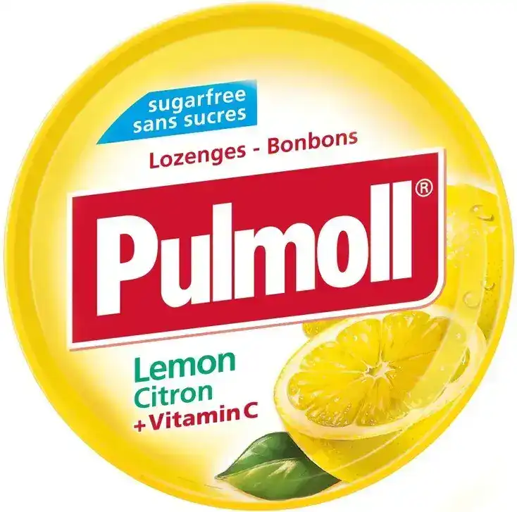 Баночка льодяників Pulmoll без цукру з лимоном і м’ятою