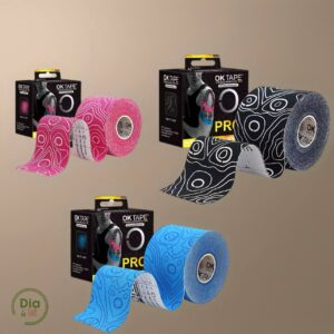Кольорові кінезіотейпи OK Tape з візерунками.