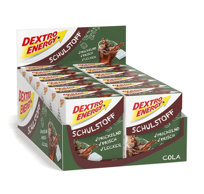 Таблетки декстрози Dextro Energy Schulstoff Cola – смак коли, 1,3 г вуглеводів у таблетці, швидке підняття цукру при гіпоглікемії