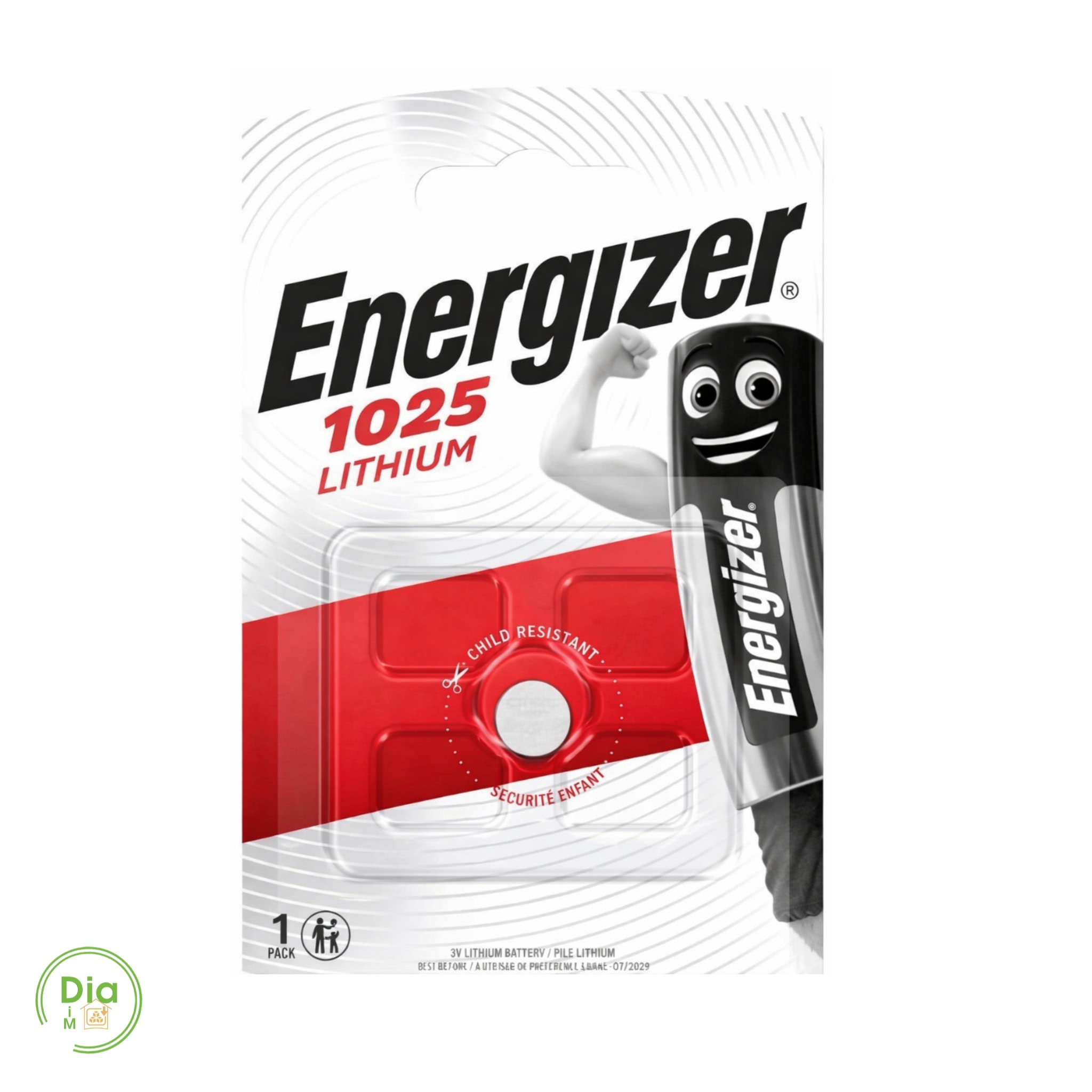 Літієва батарейка Energizer 1025, упаковка 1 шт.