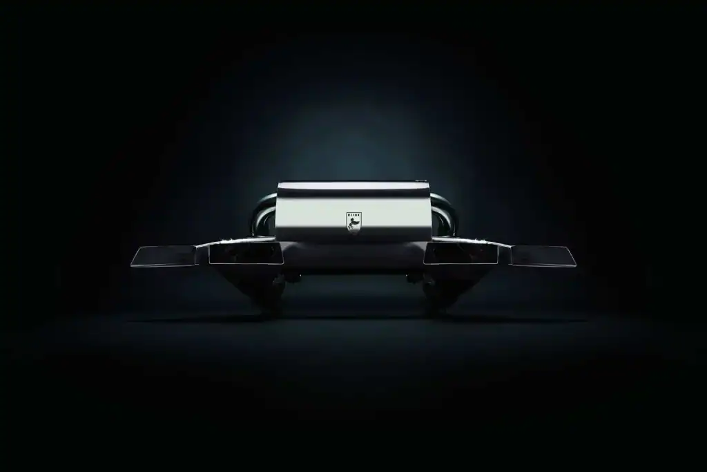 Futuristic automotive technology device with sleek design and advanced features.