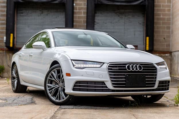 White audi car
