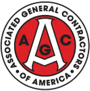 Official logo of the Associated General Contractors of America, featuring bold red and black design.