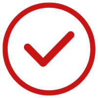 Red checkmark symbol representing quality auto repair service.