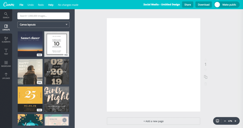 Canva is a tool for creating social media images