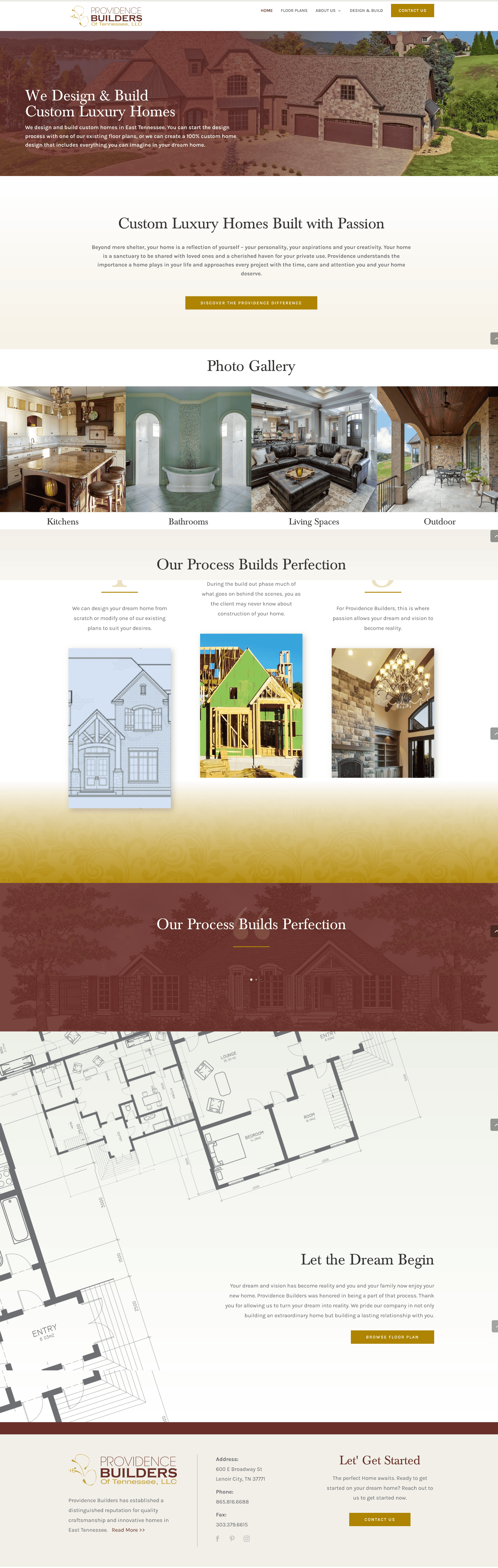 Providence Builders Luxury Home Builders Website