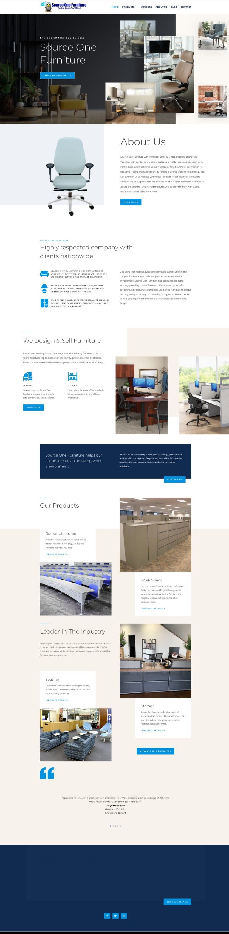Source One Furniture website design