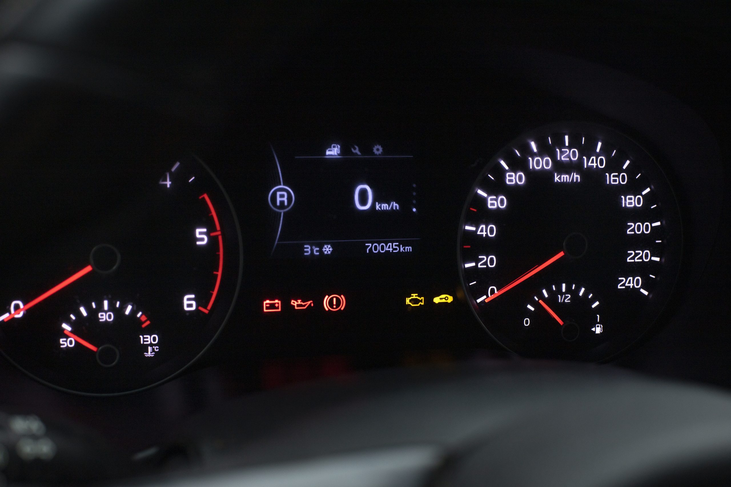 Warning Lights on Car Dashboard for Vehicle Maintenance.