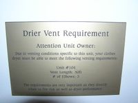 Dryer Duct Placard