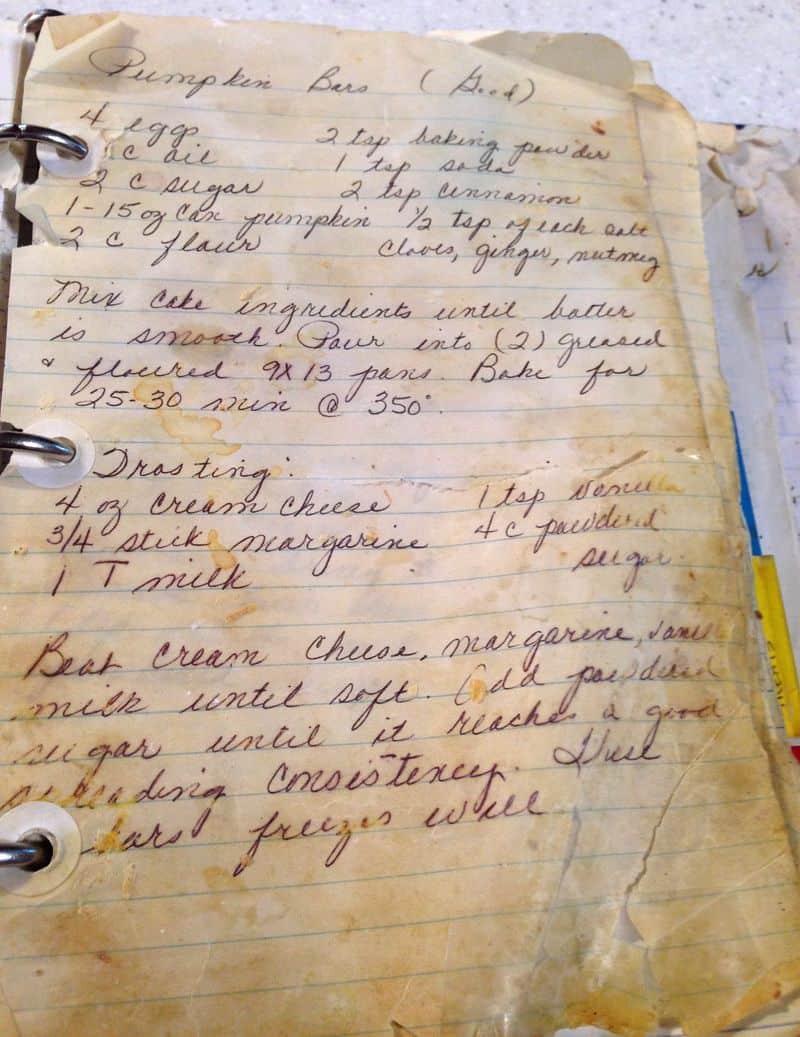 Pumpkin bars-recipe