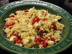 Orzo caprese salad