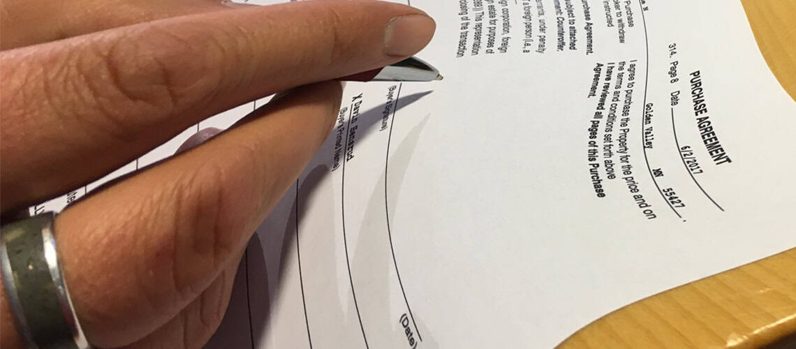 Signing Purchase agreement