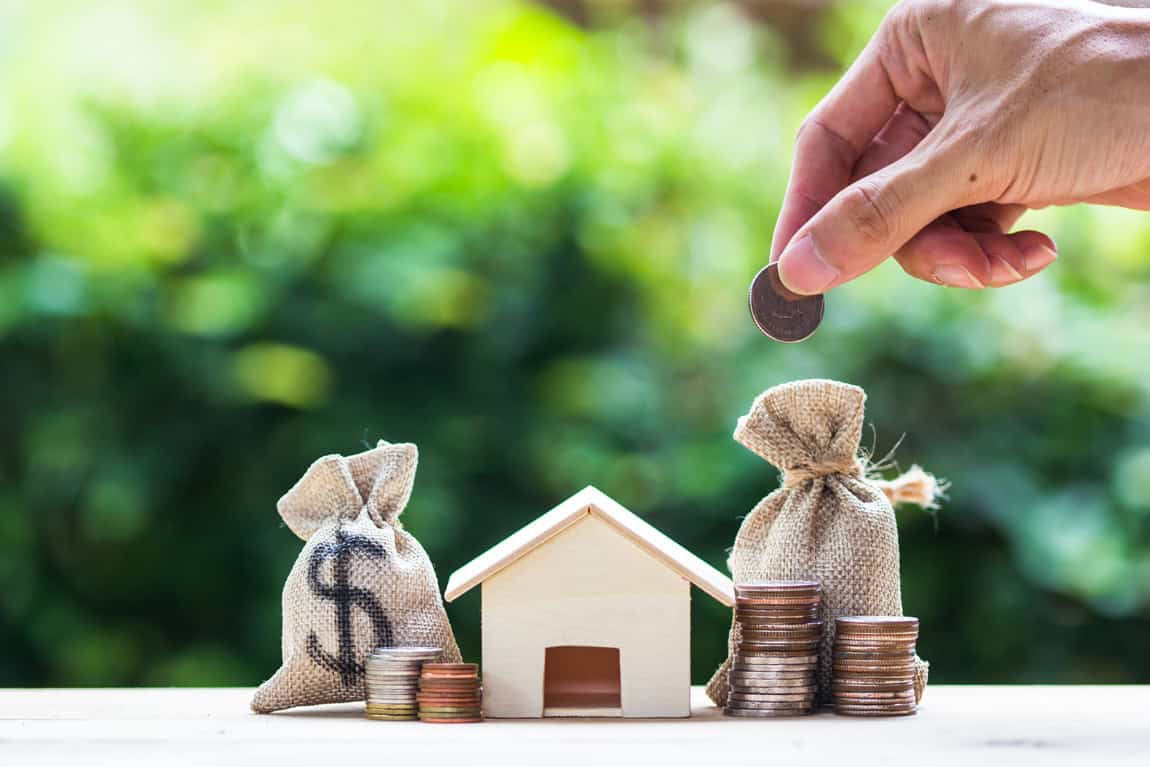 Saving money, home loan, mortgage, a property investment for fut