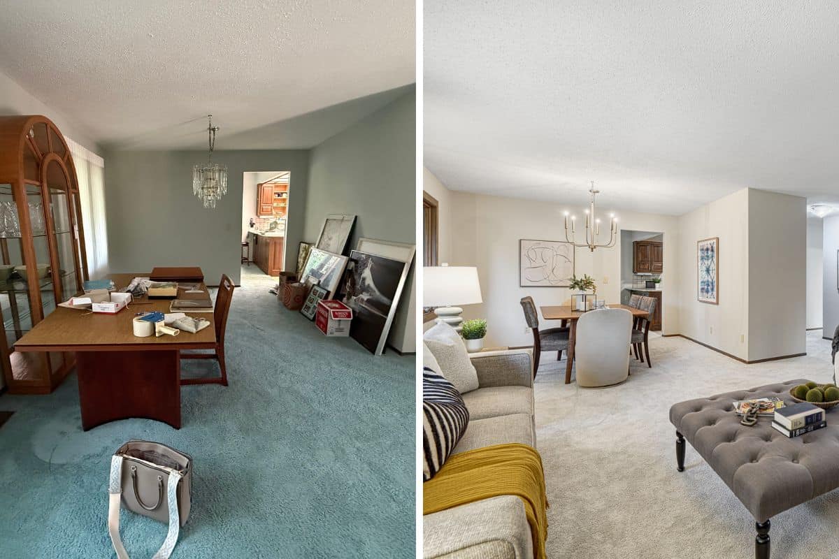 Dining And Living Room Before:after