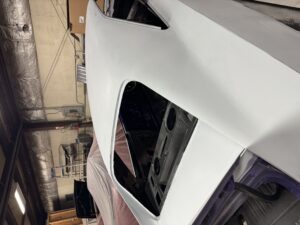 Car bodywork repair at John's Automotive.