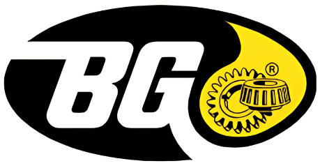 Auto repair shop logo with BGA branding and gear icon.