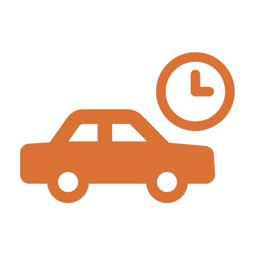 Car maintenance and timing service icon for auto repair shop.