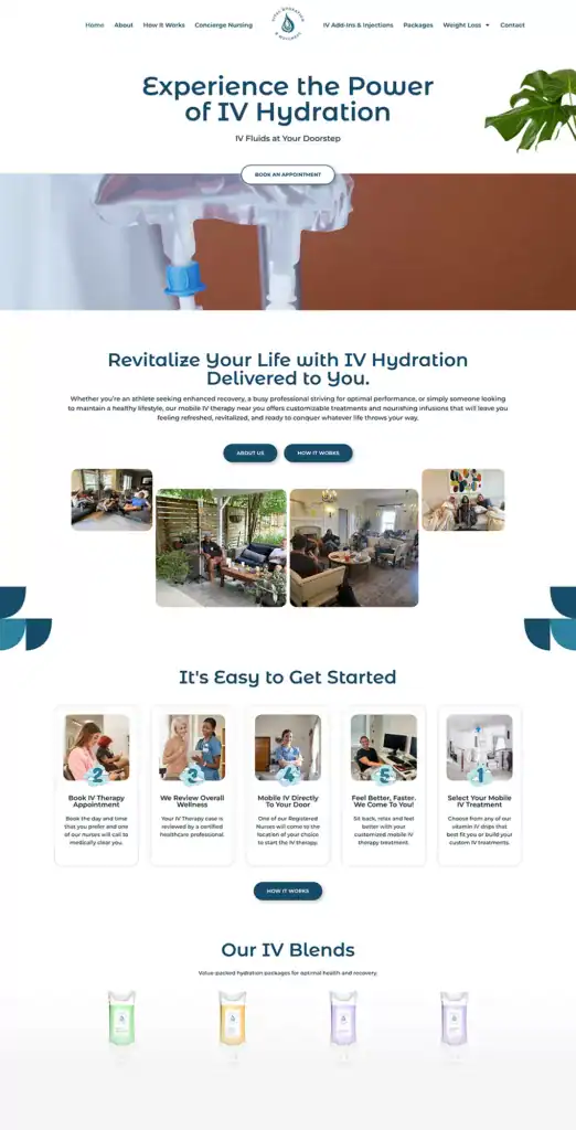 IV hydration therapy at Moxie360 Marketing website banner.