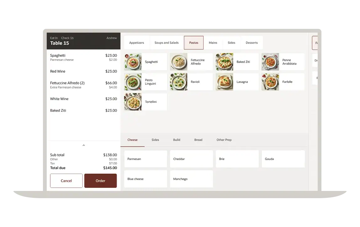 Oracle Simphony Cloud Conversational Menu Ordering