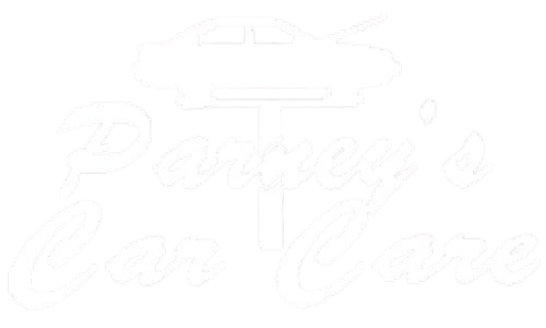 Parney’s Car Care logo with car graphic and text.