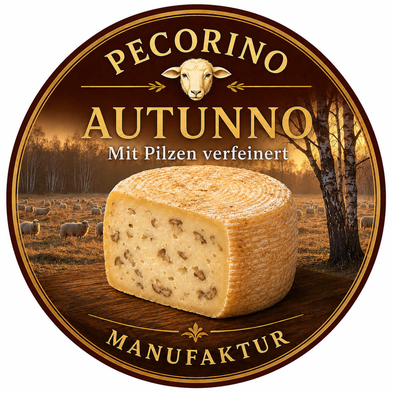 Pecorino Autunno Speciale Mit Pilzen verfeinert