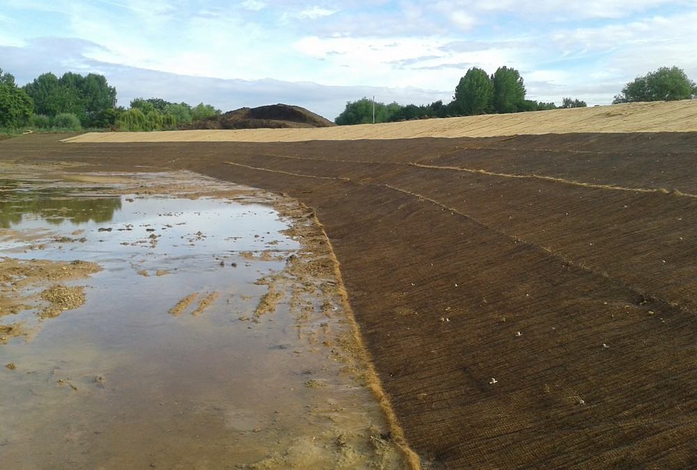 Hydro inlet channel incorporates special erosion control measures