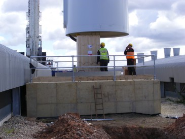 renewables first - lowering the turbine tower section