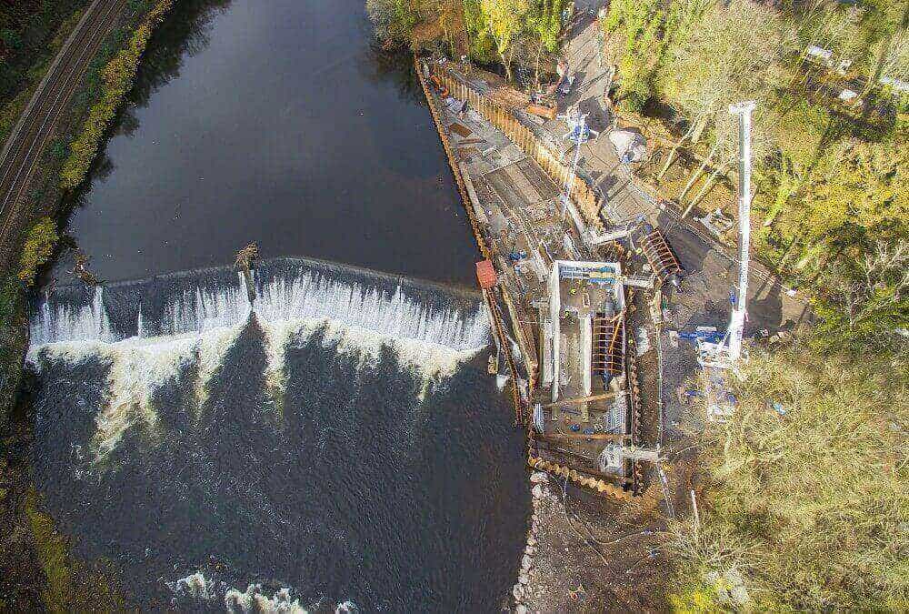A drone’s eye view of Radyr Weir scheme