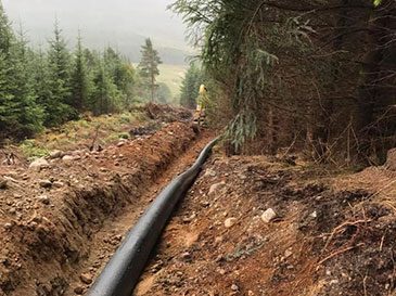 Penstock laid in trench