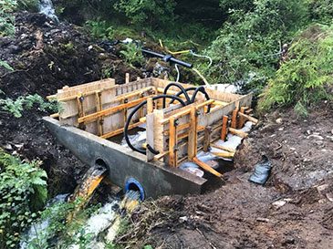 Construction work begins at intake structure