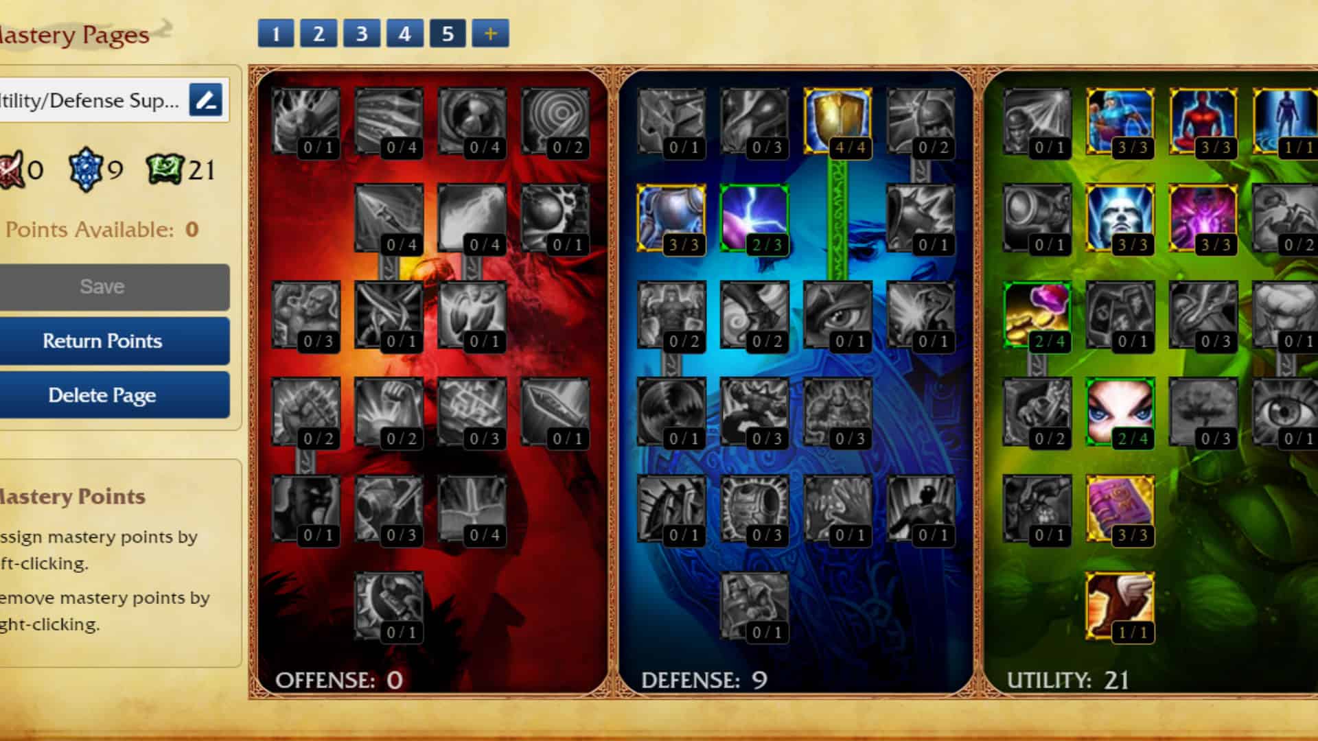 Masteries in LoL Classic