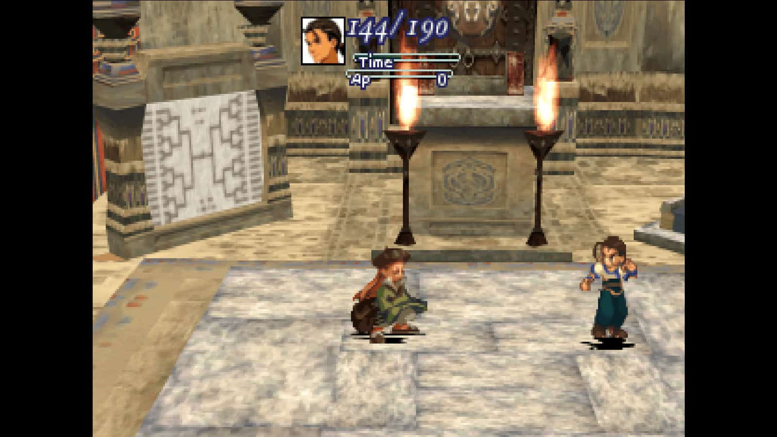 A small character in baggy clothes standing in front of Fei