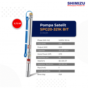 Spesifikasi Pompa Submersible SHIMIZU SPG20-321K BIT