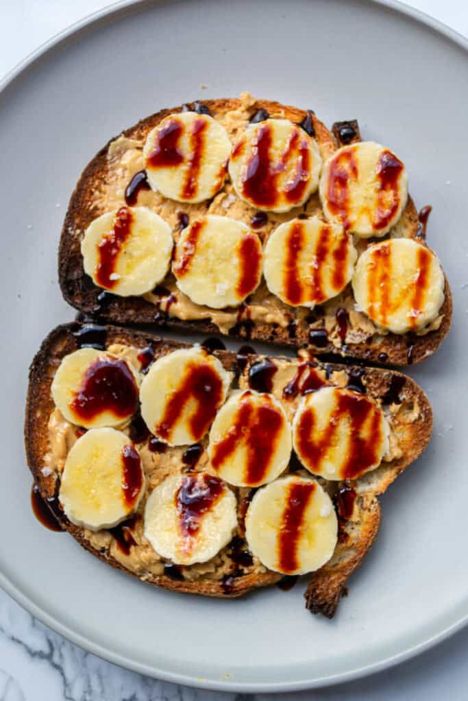 sourdough with banana date and peanut butter