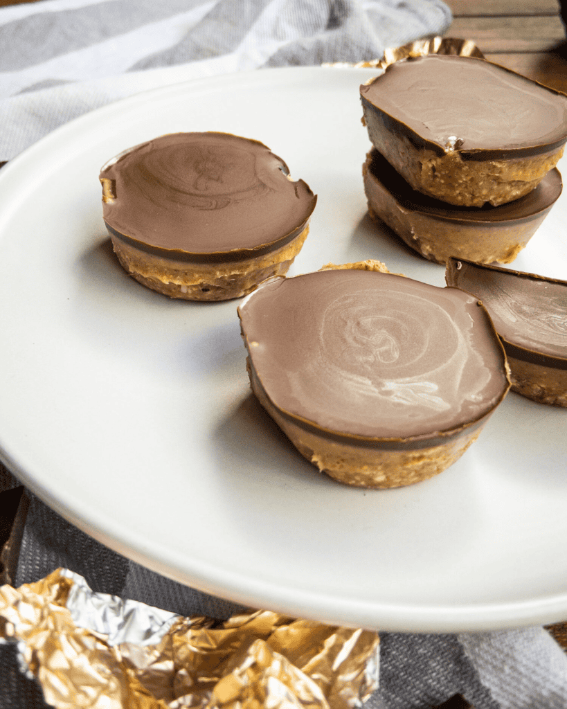 healthy vegan mars bars on a plate