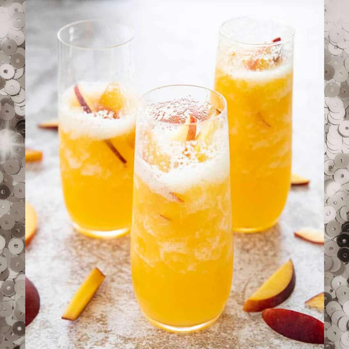 Thumbnail image for New Year's Mixed Drinks article, featuring Bellinis.