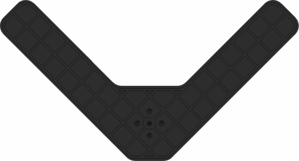 Adjustable black L-shaped corner floor tile with grid pattern for versatile interior design.
