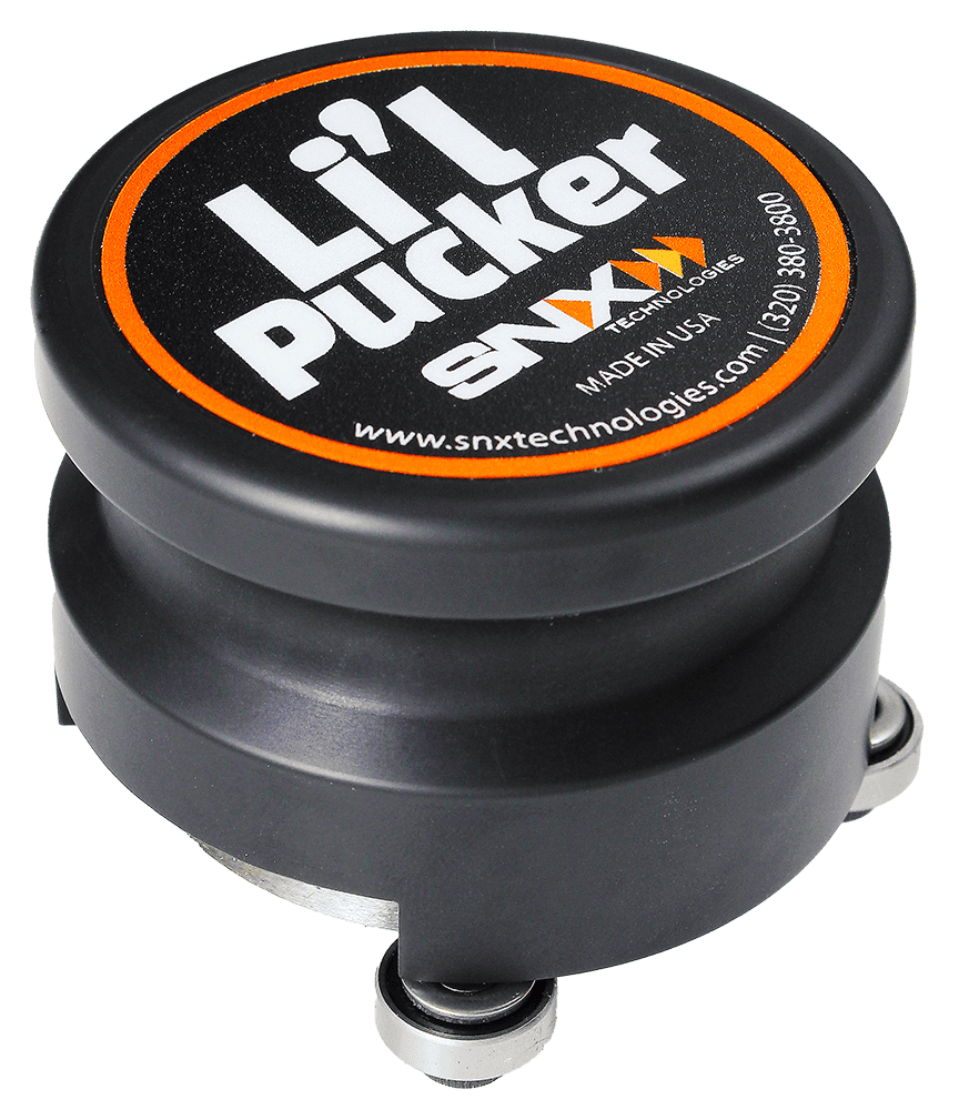 Extreme shock-absorbing puck with SNX Technologies branding for industrial use.