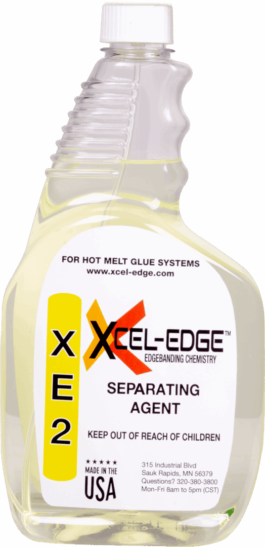 Unique hot melt glue system for industrial edge bonding applications.