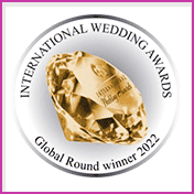 Global Round winner 2022 badge for International Wedding Awards.