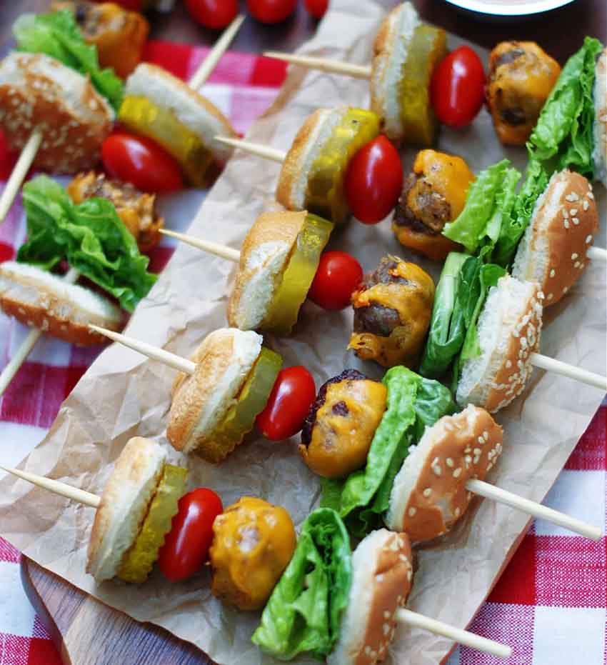 Mini Cheeseburger Skewers